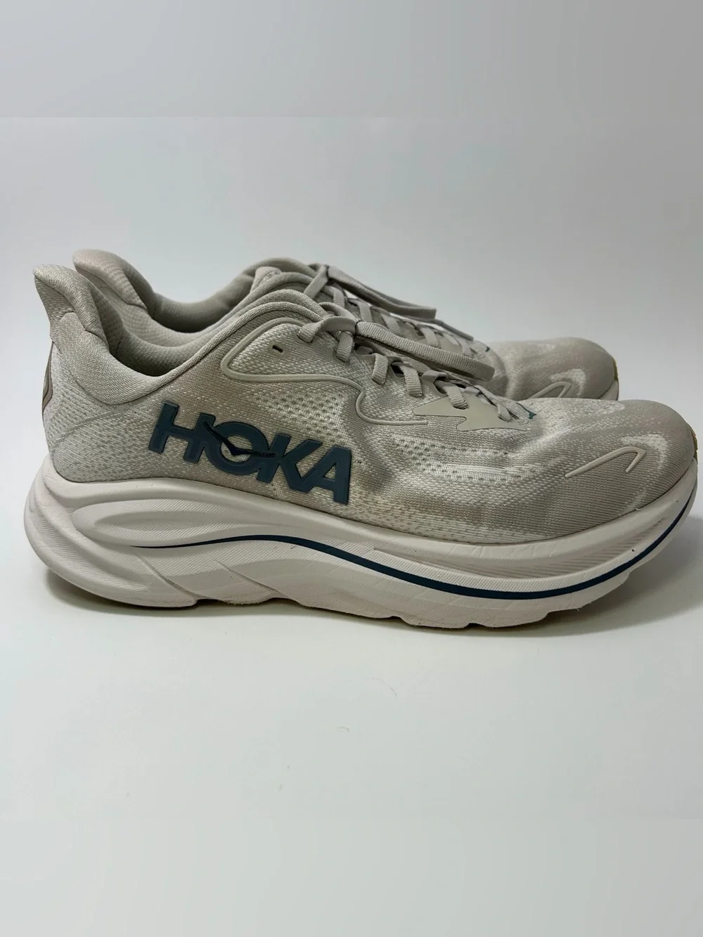 Hoka Neutral Running Sneakers in Beige and Navy